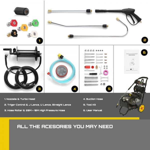10hp 4800psi 30m Hose Reel Pressure Washer